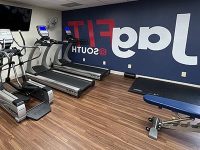 Fitness equipment at the USACW Fitness Center.